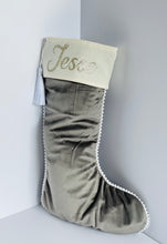 Load image into Gallery viewer, Luxury Silver Velvet Stocking - Personalised