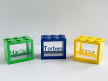 Load image into Gallery viewer, Neon Orange Lego Style Money Box - Personalised