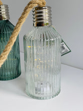 Load image into Gallery viewer, Light up Glass Bottle with Rope Hanger