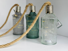 Load image into Gallery viewer, Light up Glass Bottle with Rope Hanger