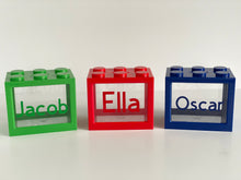 Load image into Gallery viewer, Neon Orange Lego Style Money Box - Personalised