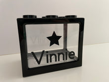 Load image into Gallery viewer, Black Lego Style Money Box - Personalised