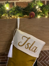 Load image into Gallery viewer, Luxury Gold Velvet Stocking - Personalised