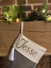 Load image into Gallery viewer, Luxury Silver Velvet Stocking - Personalised