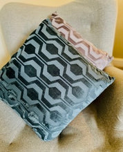 Load image into Gallery viewer, Grey Velvet Geometric Pattern Cushion

