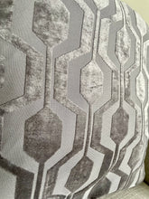 Load image into Gallery viewer, Grey Velvet Geometric Pattern Cushion
