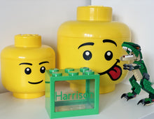 Load image into Gallery viewer, Neon Orange Lego Style Money Box - Personalised
