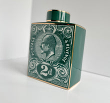 Load image into Gallery viewer, Vintage Style Postage Stamp Jar - Large - Teal
