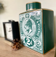 Load image into Gallery viewer, Vintage Style Postage Stamp Jar - Large - Teal
