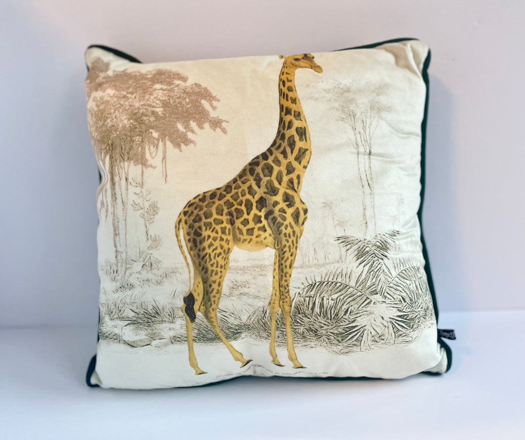 Vintage Safari Cushion - Giraffe