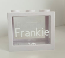 Load image into Gallery viewer, White Lego Style Money Box - Personalised
